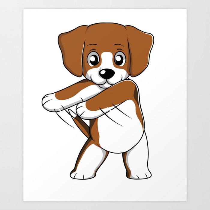 Flossing Beagle Floss Dance Art Print by BarkTrends Society6