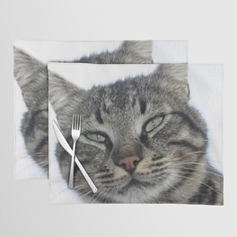 Charming Brown Tabby Cat Photo Portrait Placemat