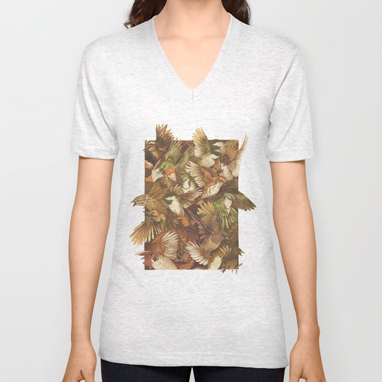 Red-Throated, Black-capped, Spotted, Barred Unisex V-Neck