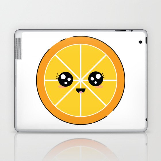 Cute Orange Fruit Illustration Laptop & iPad Skin