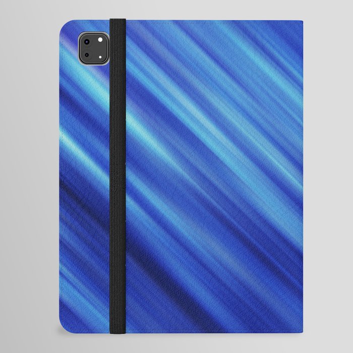 Blue, White abstract Glitch Design  iPad Folio Case