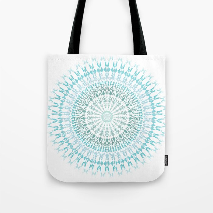 Turquoise White  | Modern Mandala Tote Bag