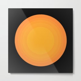 Mid-Century Modern Black Hole Sun Orange Metal Print