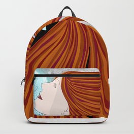 Crazy Hair Portal Girl Backpack | Hair, Painting, Crazy, Wand, Hero, Orange, Portal, Girl, Pencil, Artist 