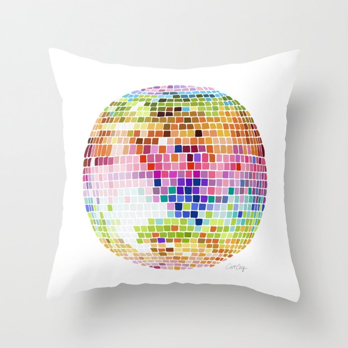 Disco Ball – Rainbow Throw Pillow