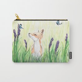 Fox with Butterflies Carry-All Pouch