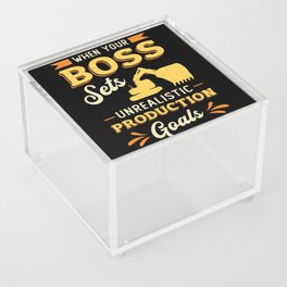 Excavator Dig When Your Boss Construction Worker Acrylic Box