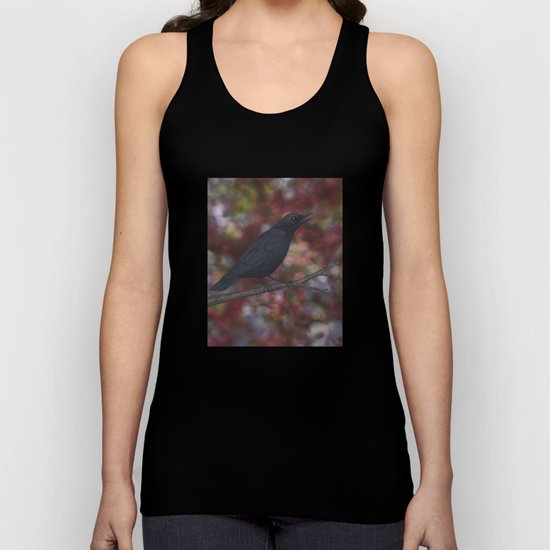 crow on a branch bokeh Unisex Tank Top