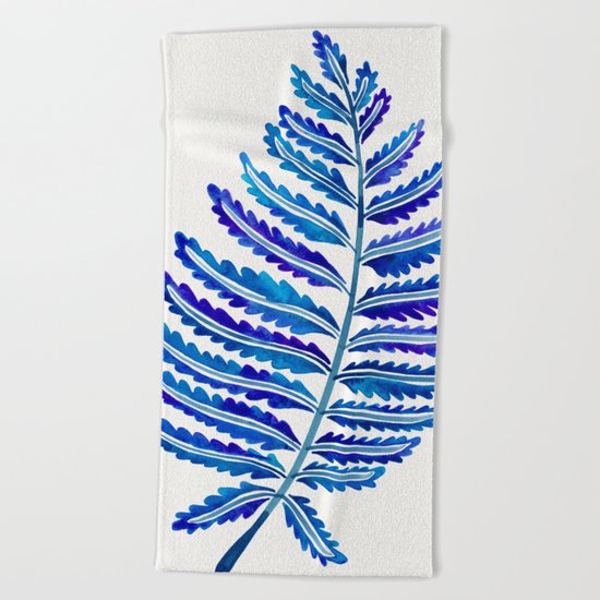 Fern Leaf – Navy Palette Beach Towel