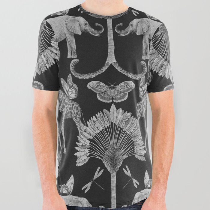 Whimsical African Safari Pattern All Over Graphic Tee