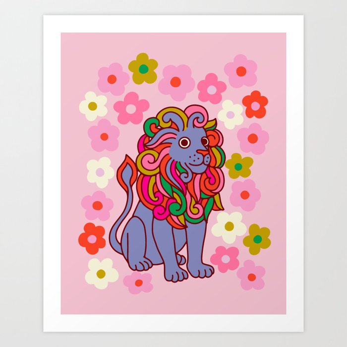 Blue Lion Art Print