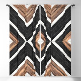 Urban Tribal Pattern No.1 - Concrete and Wood Blackout Curtain