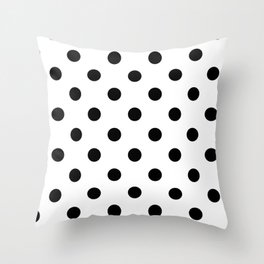 Black and white polka dot spots pattern Throw Pillow