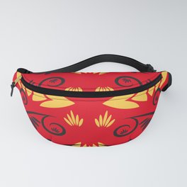 pattern with flowers and leaves Fanny Pack