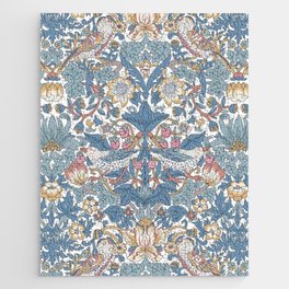 William Morris Strawberry Thief Pastel Blue Floral Jigsaw Puzzle