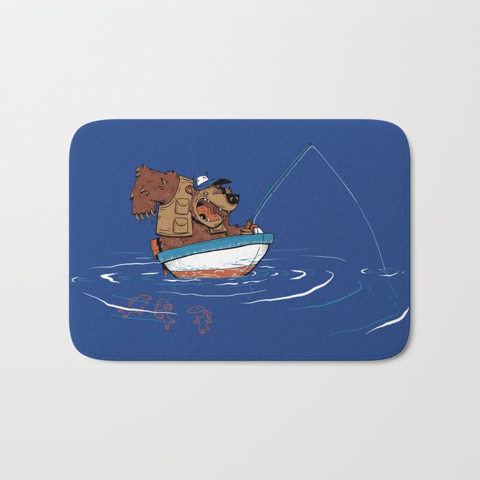 Bear Fishing Bath Mat