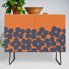 Abstract Floral Patterns 12 in Navy Blue Orange Credenza