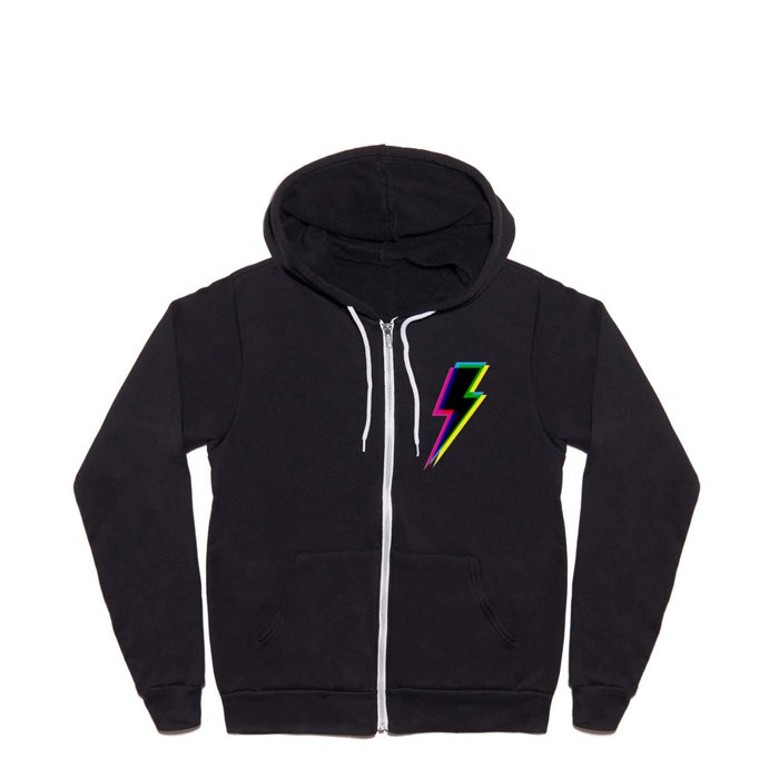 CMYK Lightning Black Full Zip Hoodie