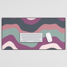 Retro Waves - Pink and Green Desk Mat
