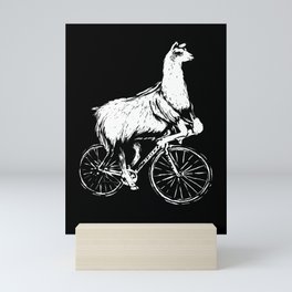 Bicycling Llama  Mini Art Print