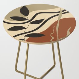 Abstract boho minimalist botanical art Side Table