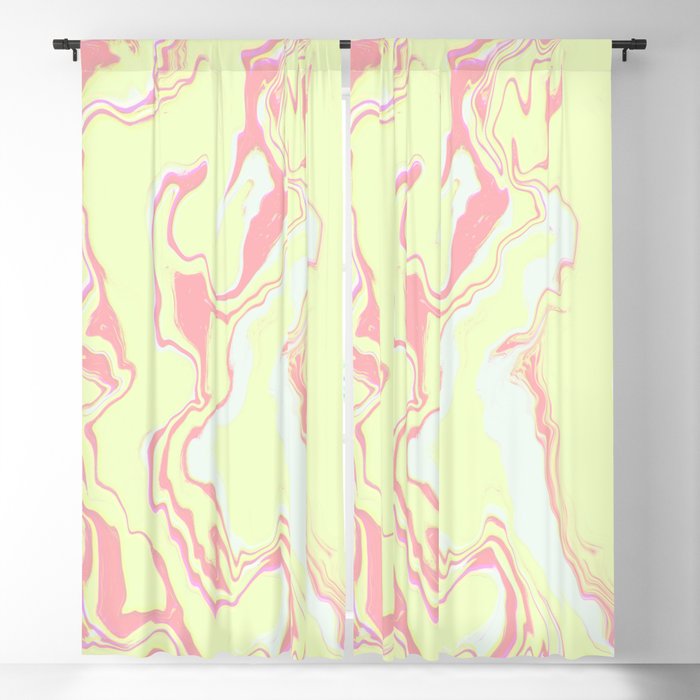 Pink and yellow marble texture. Blackout Curtain