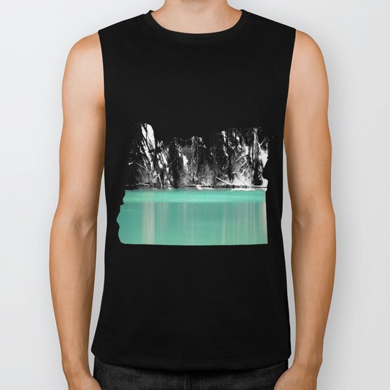 Green Water, Black and White Biker Tank