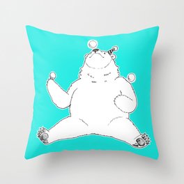 Juggling Bear Throw Pillow