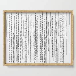 Black binary codes Serving Tray