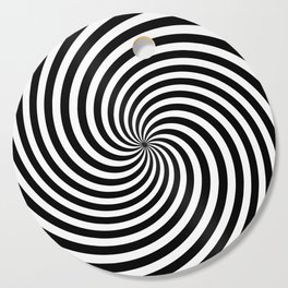 Black And White Op Art Spiral Cutting Board