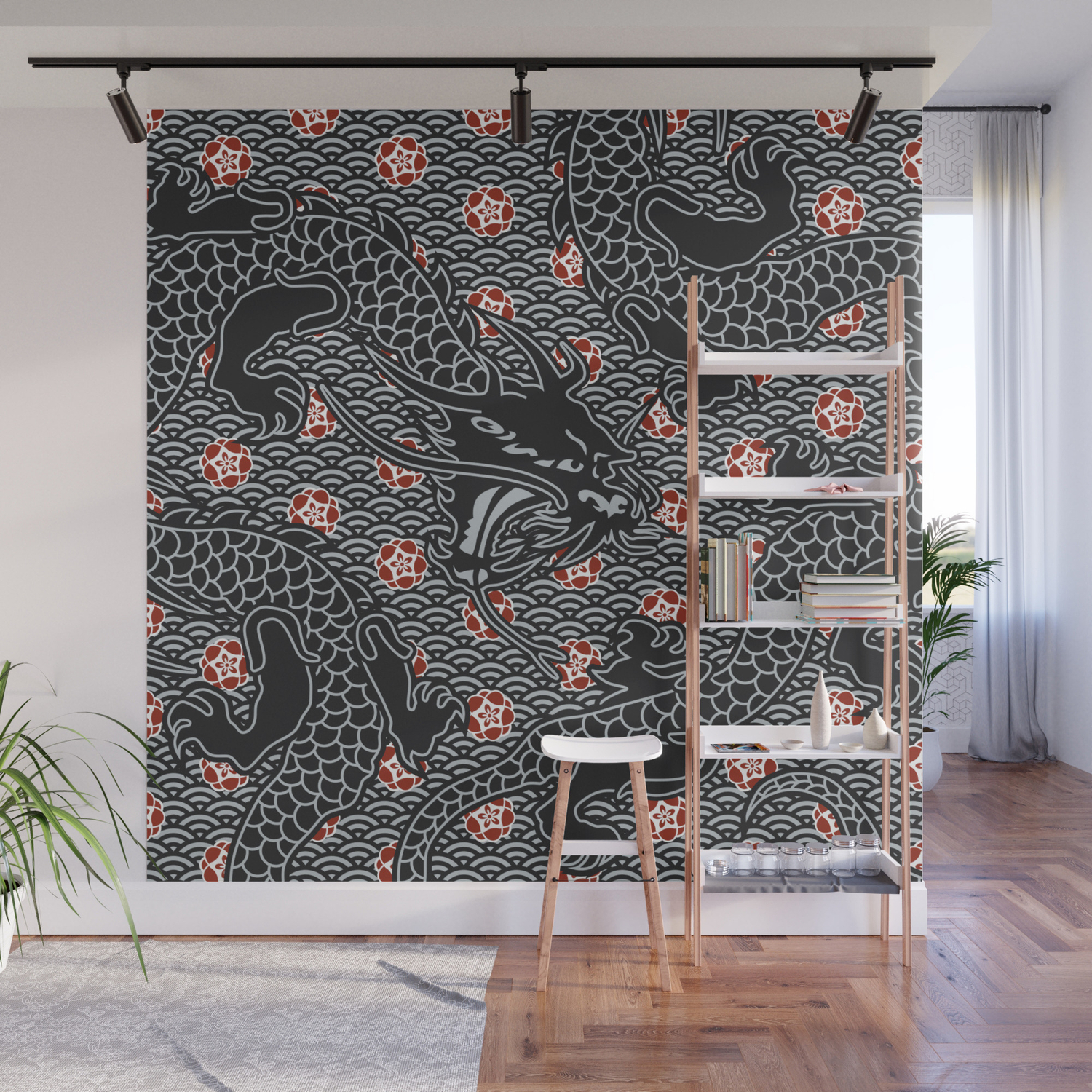 Hidden Dragon Oriental Dragon Design Wall Mural By Grandeduc