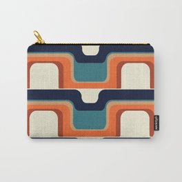Mid-Century Modern Meets 1970s Orange & Blue Carry-All Pouch