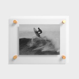 Surf black white Floating Acrylic Print