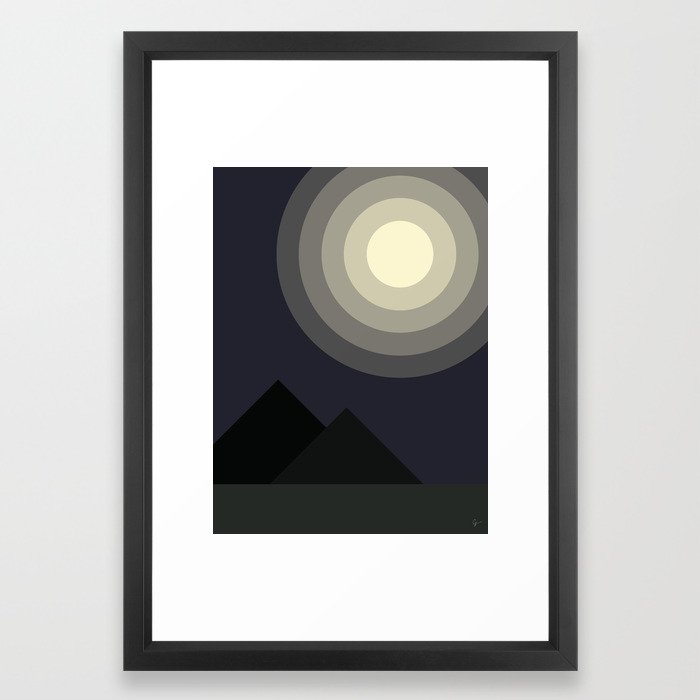 Full Moon Moonlight at Midnight in the Mountains Gerahmter Kunstdruck Full Moon Moonlight at Midnight in the Mountains Gerahmter Kunstdruck