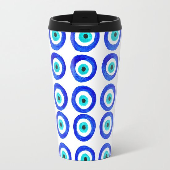 Evil Eye Talisman - on white Travel Mug