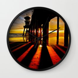 Surf City Sunsets ~ Dark Shadows HB Pier 1 Wall Clock