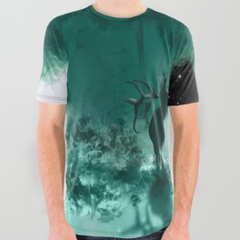Moonlit Moose Reflection All Over Graphic Tee