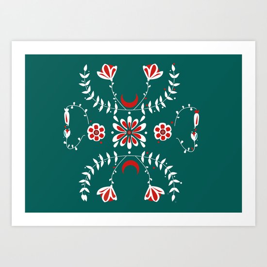 Botanic Esmerald Art Print