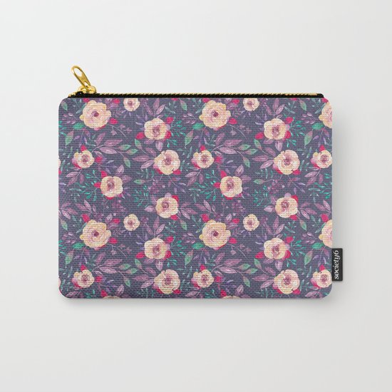 Flower Watercolor Pattern Carry-All Pouch
