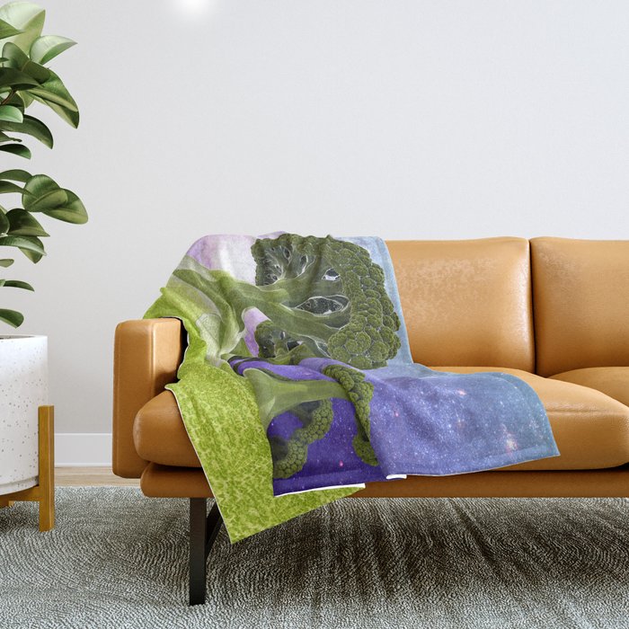 Broccoli Planet Throw Blanket