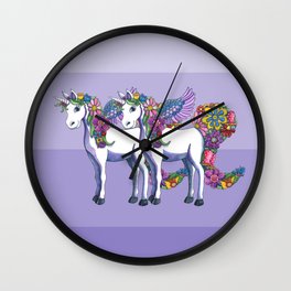Unicorn Twins Wall Clock