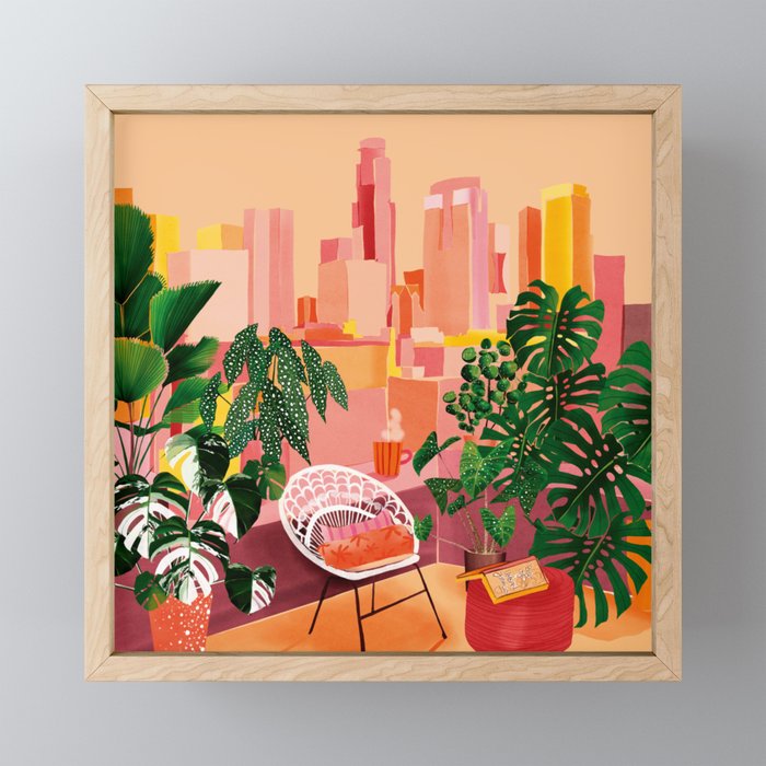 Urban Jungle Rooftop Framed Mini Art Print