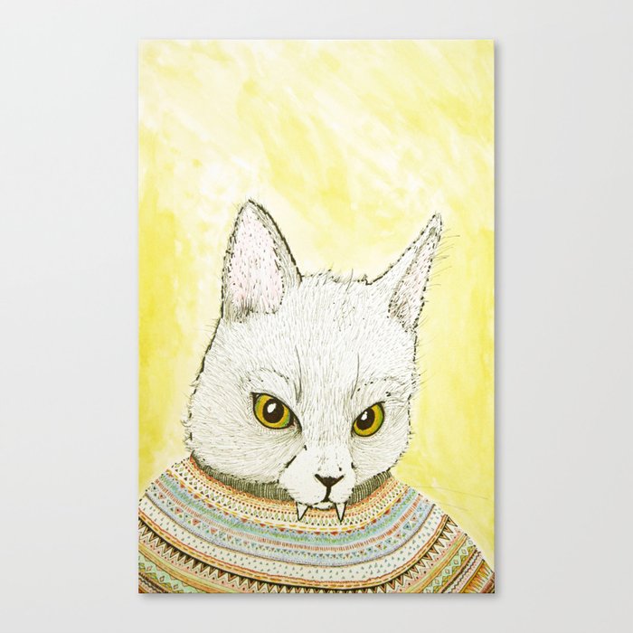 SWEATER AND ALSO CAT Canvas Print