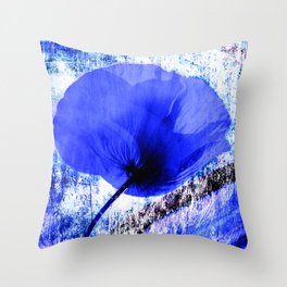 Blue Poppy vintage 222 Throw Pillow
