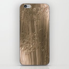 Light brown engraved wood iPhone Skin