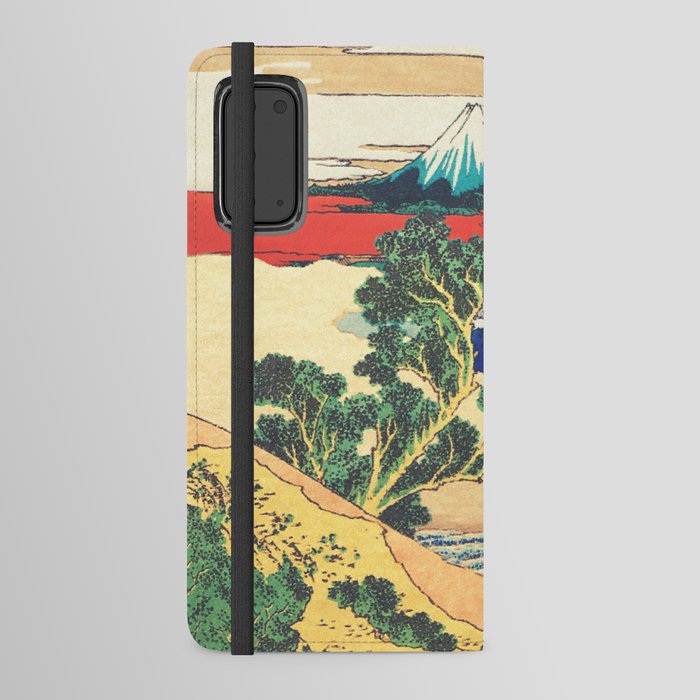 The Views at Hunji - Mountain Ocean Nature Landscape in Green, Orange and Blue Android Wallet Case