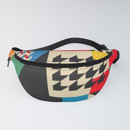 Groovy Modern Abstract Architecture in Geometric Shapes Fanny Pack