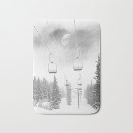 Ski Lift Moon Break // Riding the Mountain at Copper Colorado Luna Sky Peeking Foggy Clouds Badematte | Photo, Lift Lifts Chairlift, College Dorm Room, Steamboat Moon, Mountain Mountains, Chair Chairs Aspen, Miller Photography, Winter Vibes Canada, Landscape Warren Q0, Black And White B W 