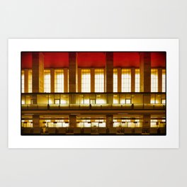 Checking in (Tempelhof Airport, Berlin abandoned places) Art Print | Flying, Photo, Abandonedplaces, Red, Airtravel, Symmetry, Tempelhofairport, Berlin, Nsarchitecture, Germany 