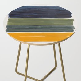 Minimalist Mid Century Color Block Color Field Rothko Navy Blue Olive Green Yellow Pattern by Ejaaz Haniff Side Table